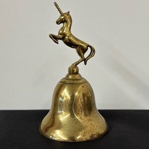 Shiny Brass Colored Unicorn Bell